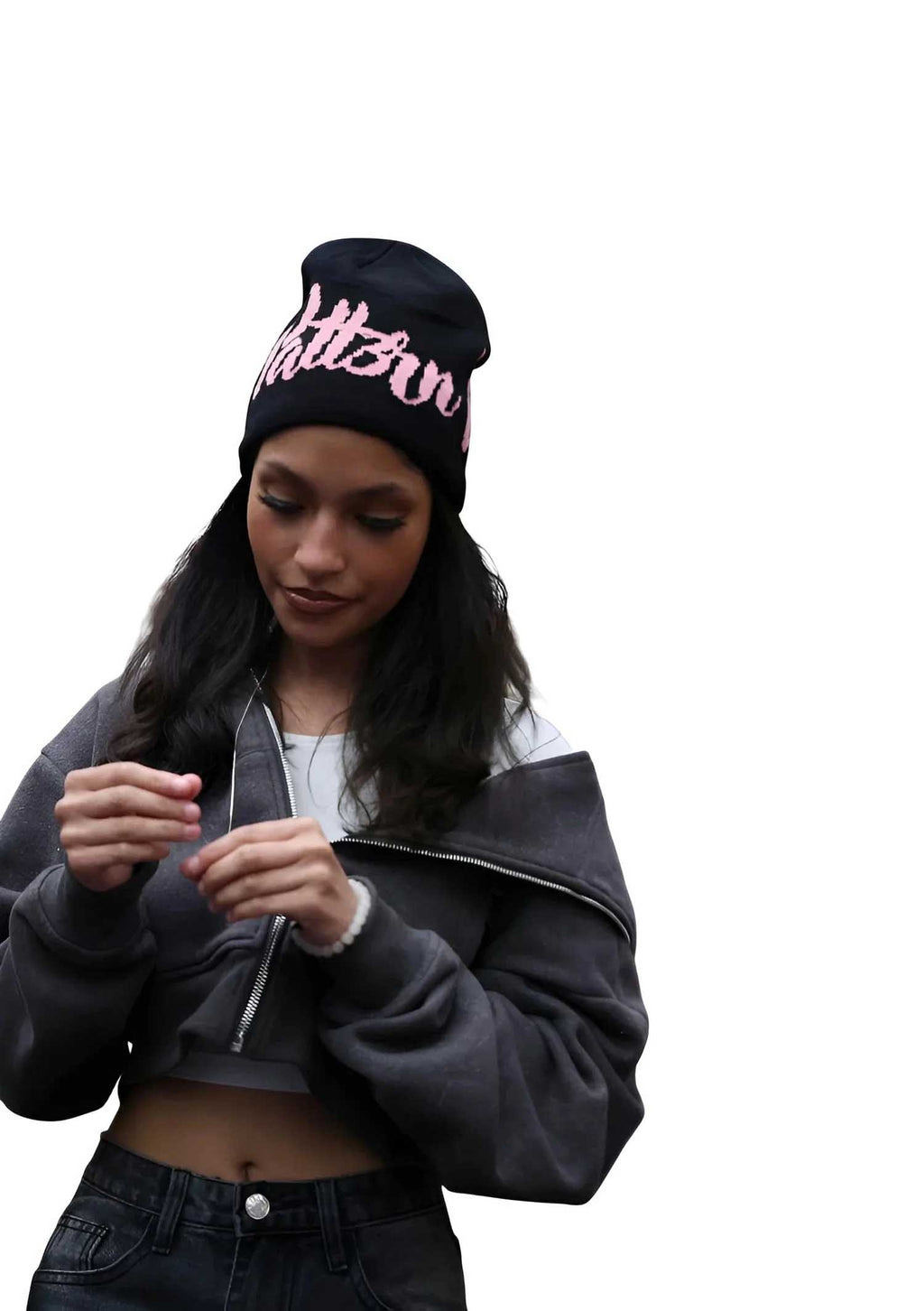 Patt3rn Up LDN Pink Script Beanie