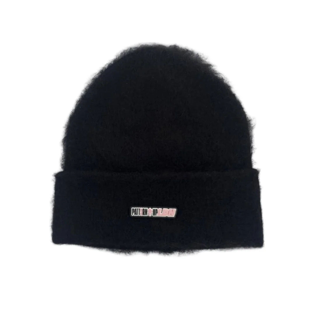 Satin Lined Fuzzy Mohair Beanie