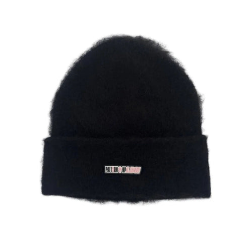 Satin Lined Fuzzy Mohair Beanie