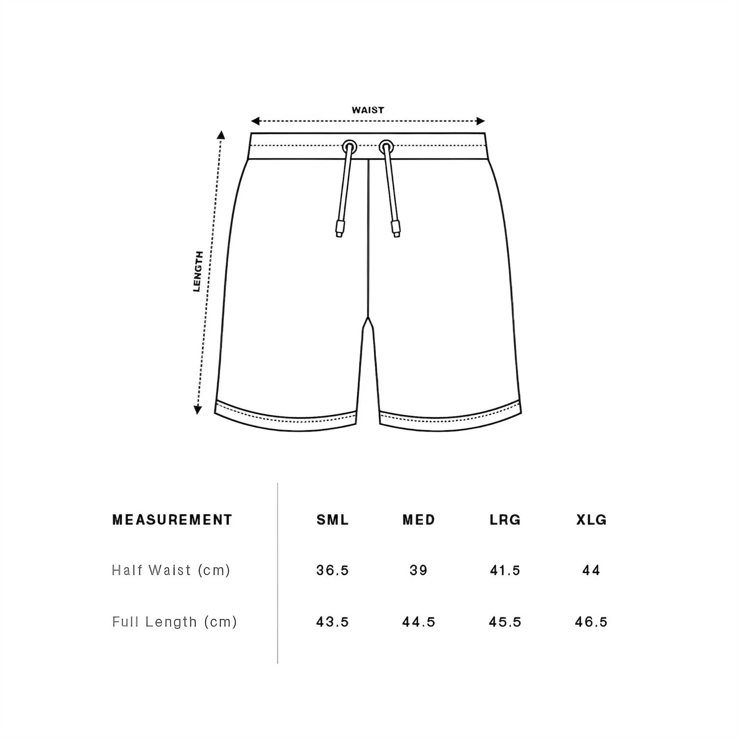 Patt3rn Up LDN Relaxed Track Shorts - Grey - size chart