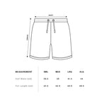 Patt3rn Up LDN Relaxed Track Shorts - Black - Size Chart