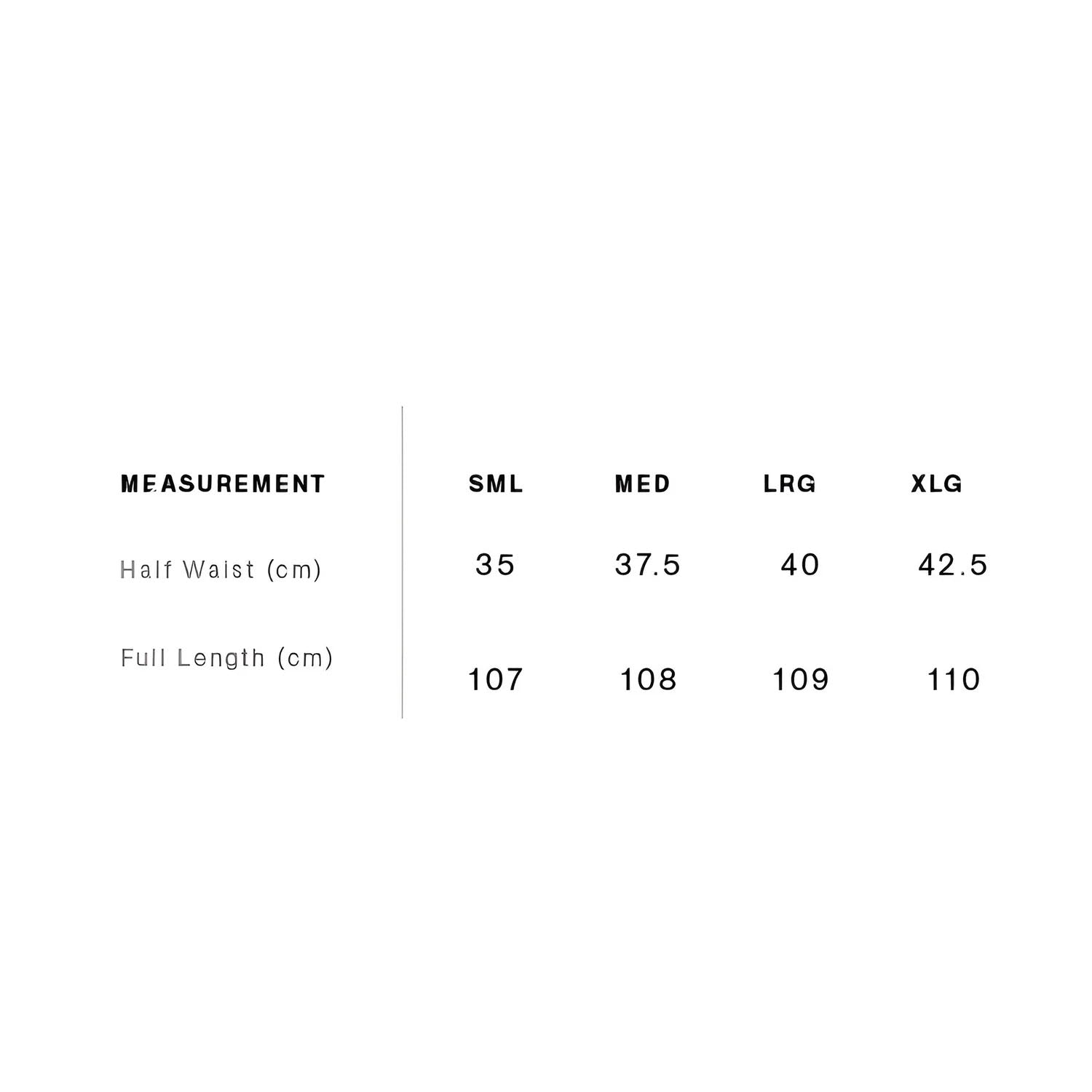 Patt3rn Up LDN Relaxed Joggers - Size Chart