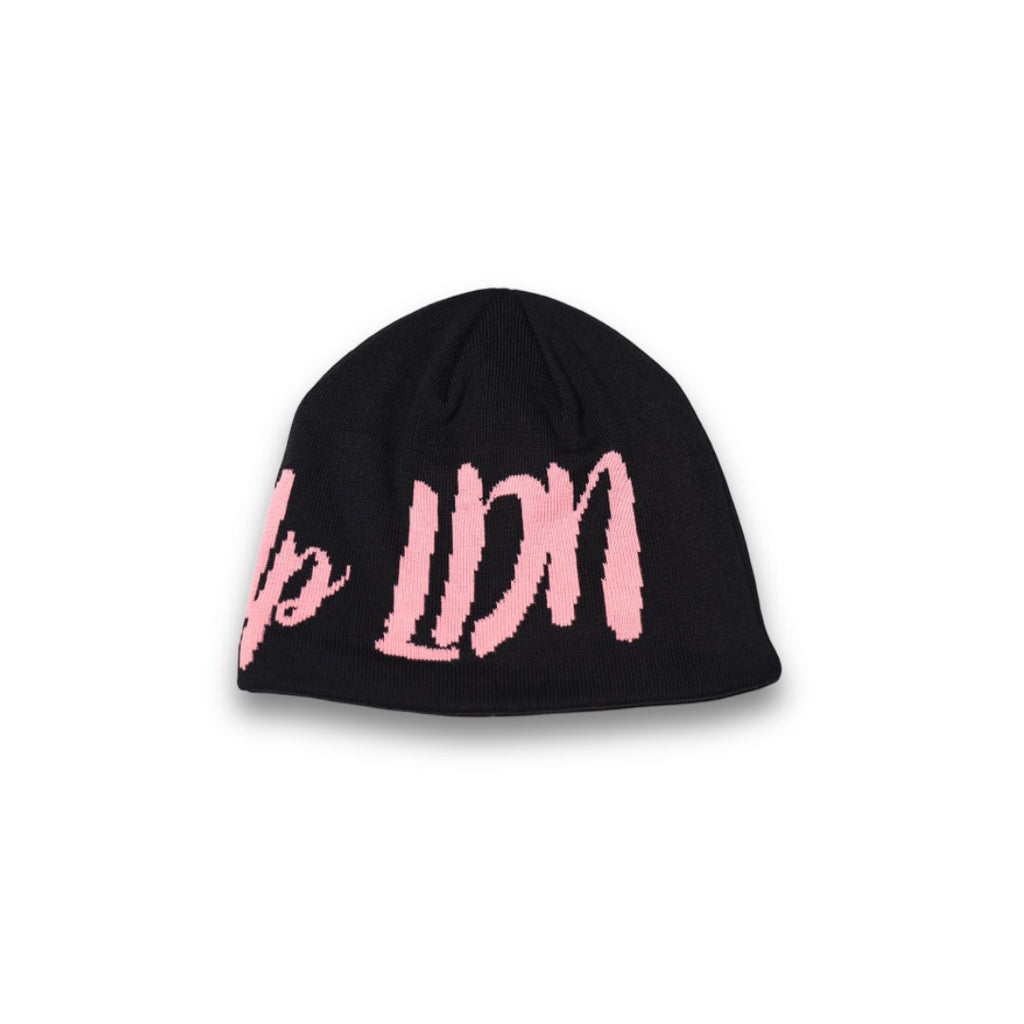 Patt3rn Up LDN Satin Lined Pink Script Beanie
