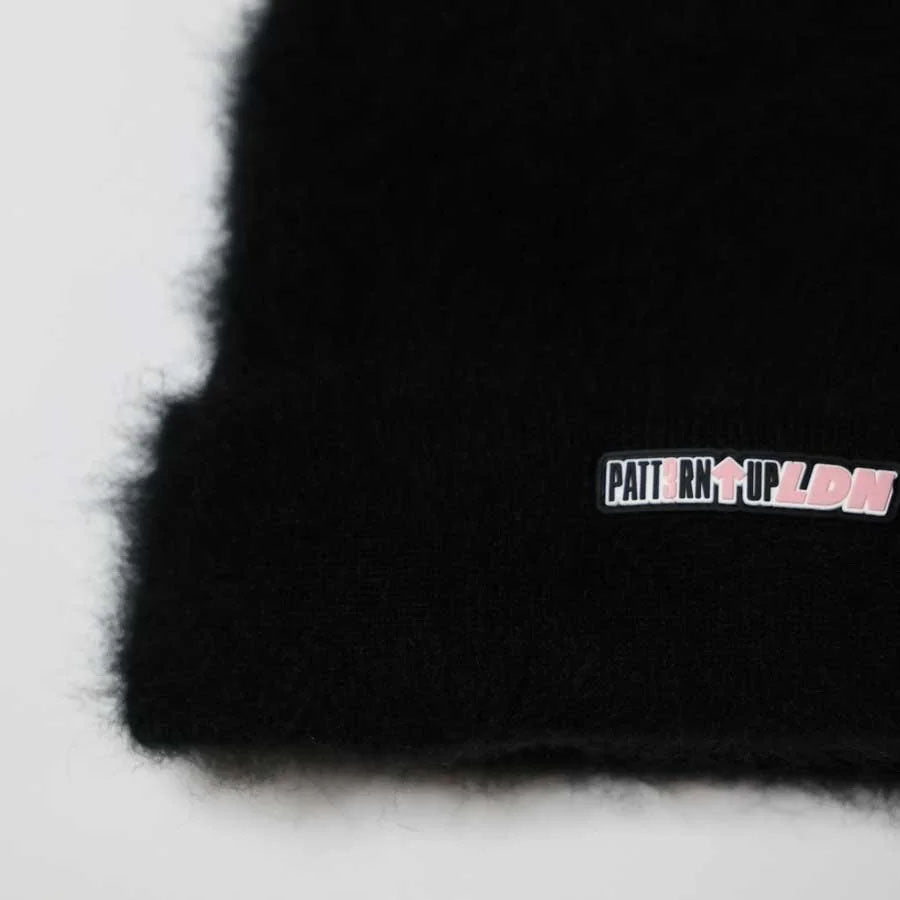 Patt3rn Up LDN Satin Lined Fuzzy Mohair Beanie