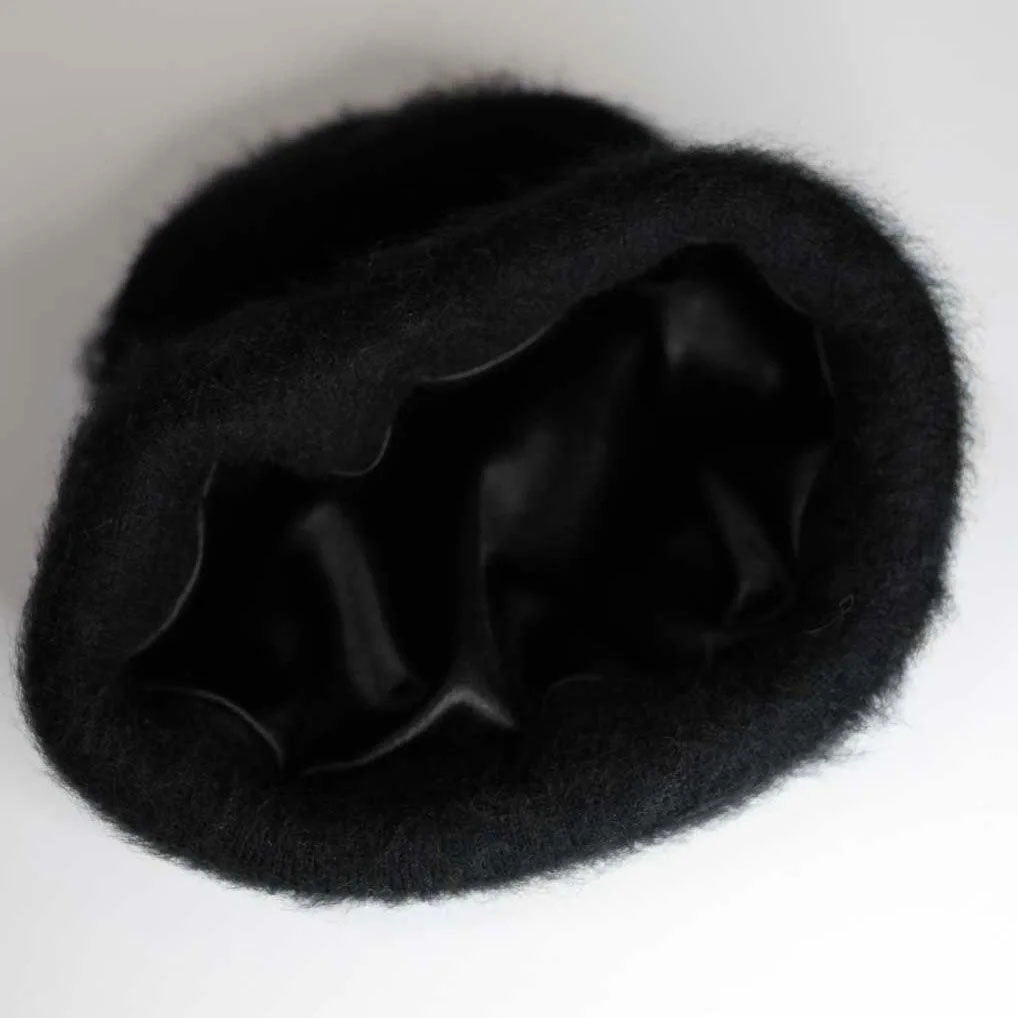 Patt3rn Up LDN Satin Lined Fuzzy Mohair Beanie
