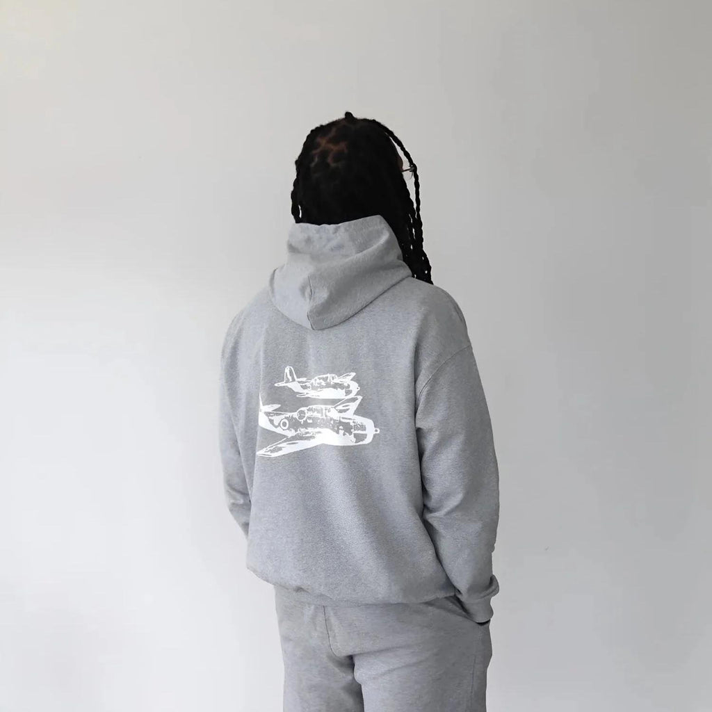 Patt3rn Up LDN SPITFIRE - Heather Grey Hoodie