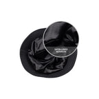Satin lined bucket hat for hair protection designed for curly hair, locs, braids, wigs and skull caps. Helps reduce friction, prevent breakage, control frizz and retain moisture for healthier hairstyles