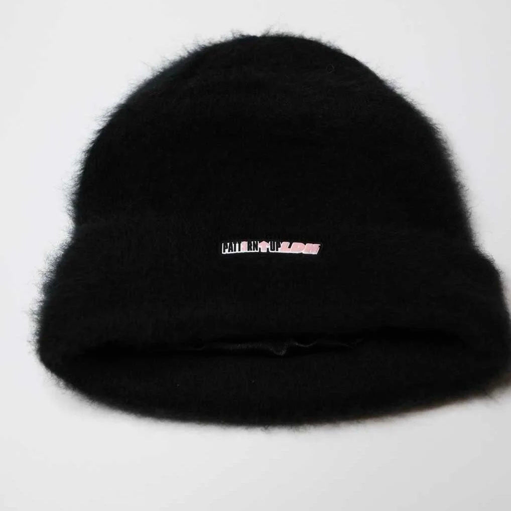 Satin Lined Fuzzy Mohair Beanie | Hair Protection Winter Hat for