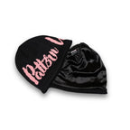 Satin lined beanie for hair protection designed for curly hair, locs, braids, wigs and skull caps. Helps reduce friction, prevent breakage, control frizz and retain moisture for healthier hairstyles