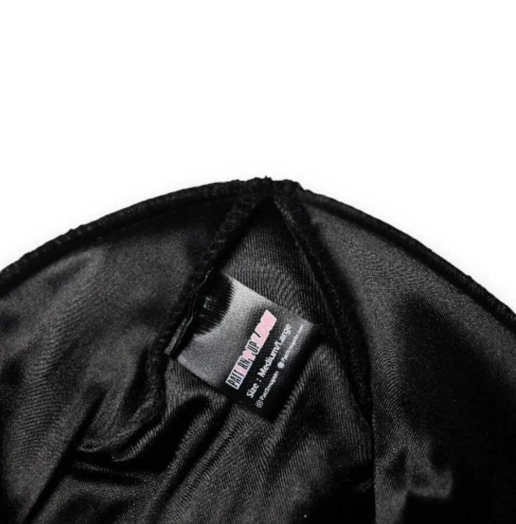 Satin lined beanie for hair protection designed for curly hair, locs, braids, wigs and skull caps. Helps reduce friction, prevent breakage, control frizz and retain moisture for healthier hairstyles