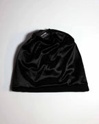 Satin lined beanie for hair protection designed for curly hair, locs, braids, wigs and skull caps. Helps reduce friction, prevent breakage, control frizz and retain moisture for healthier hairstyles
