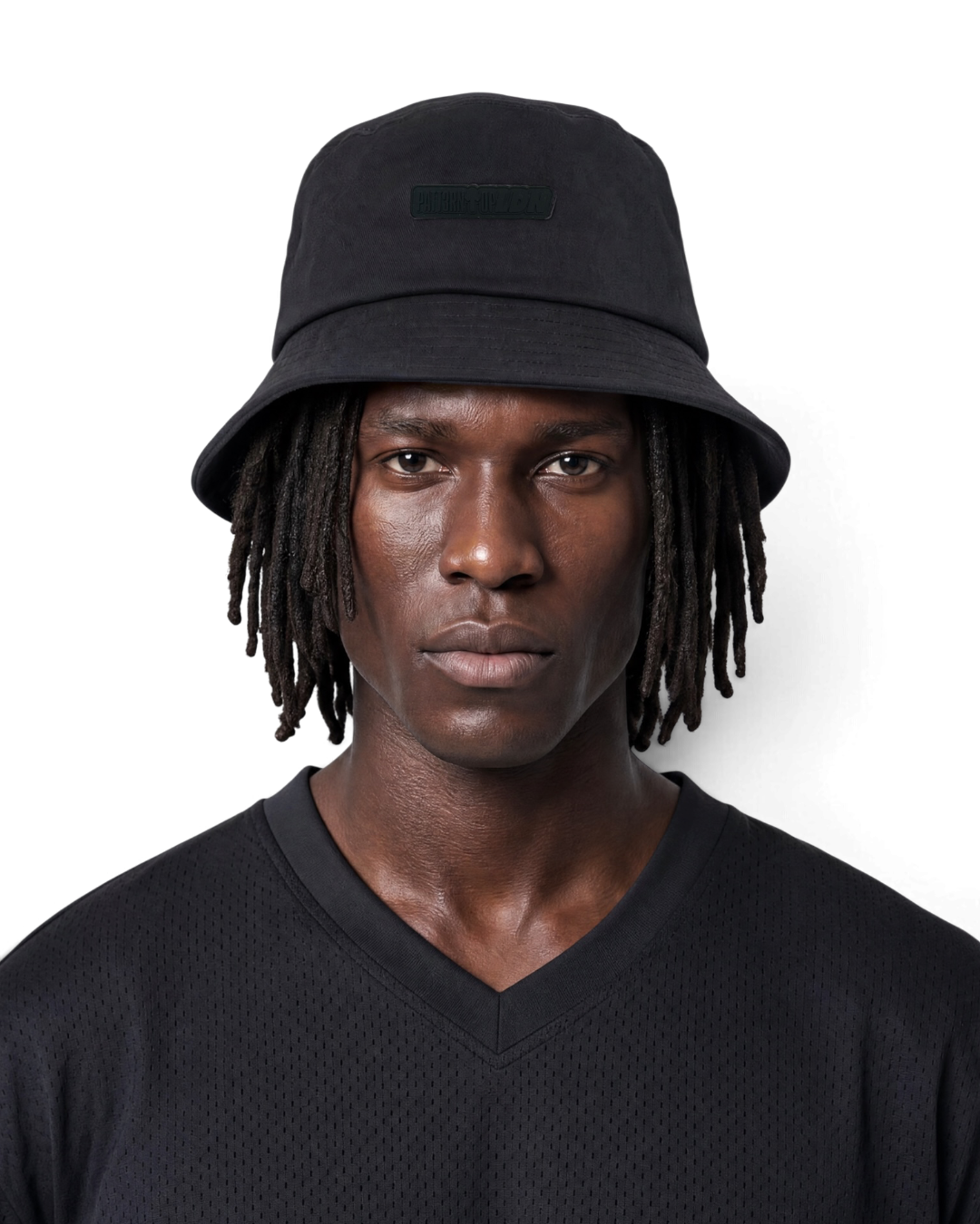 Black satin lined bucket hat by Patt3rn Up LDN helping to reduce hair breakage, prevent frizz and retain moisture for curly, coily and textured hair.